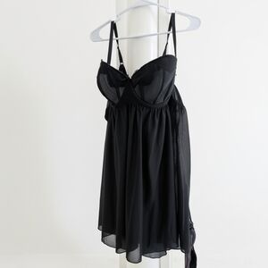 Sheer 3X Black Babydoll Lingerie Dress